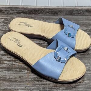 Comfort Wave by Easy Street Women's Blue Slip On Comfort Slide Size 10 W